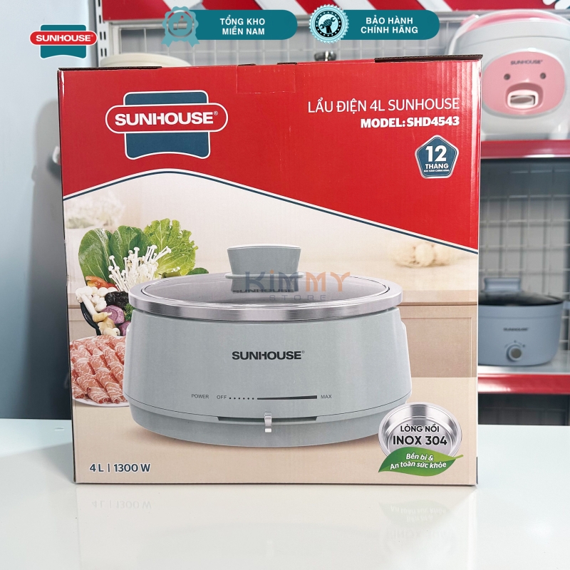 Nồi lẩu điện 4L - Lòng nồi INOX 304 rời - Sunhouse SHD4543